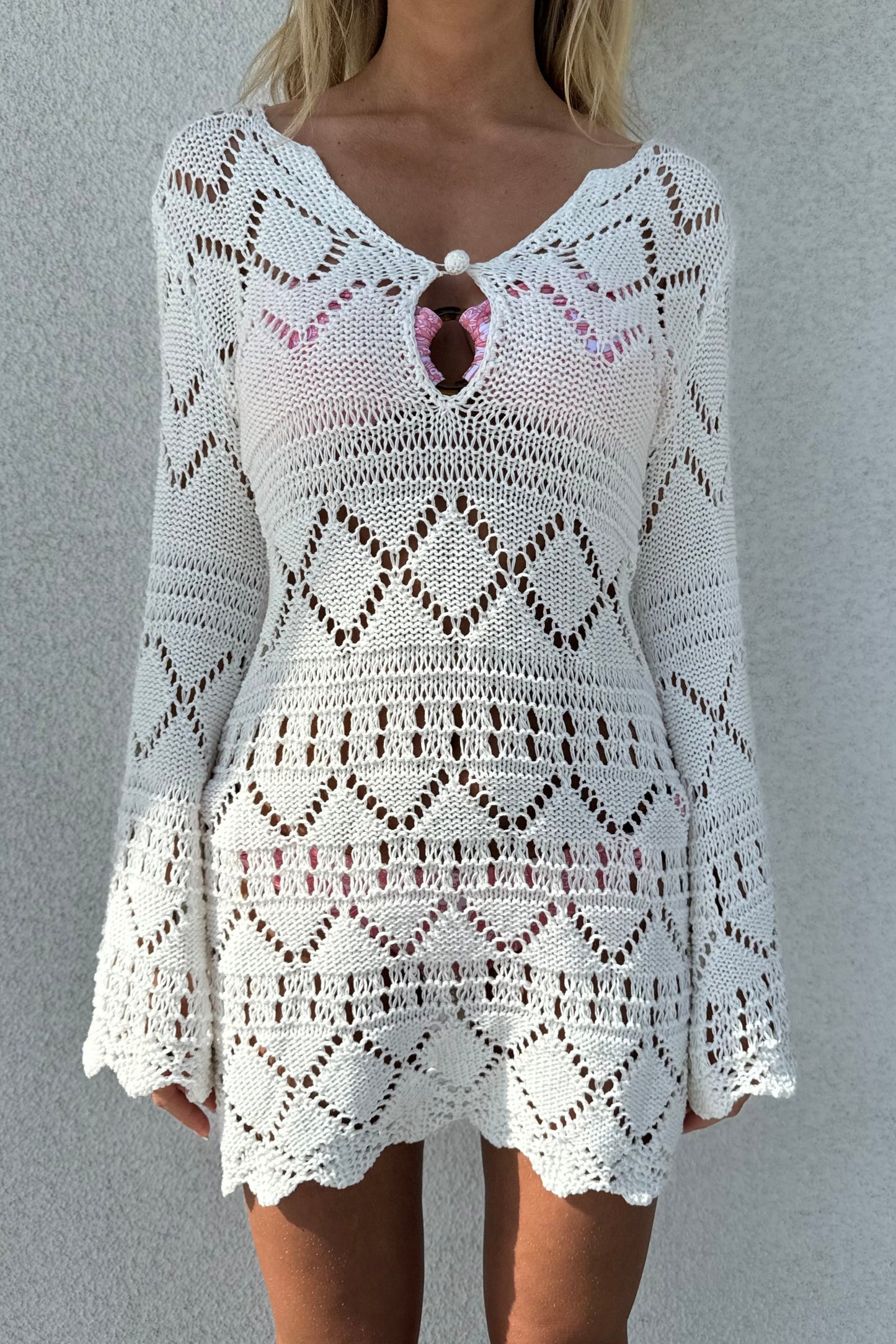White Crochet Dress - FF Swim Club