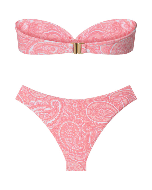 Paisley Pink Bandeau Set