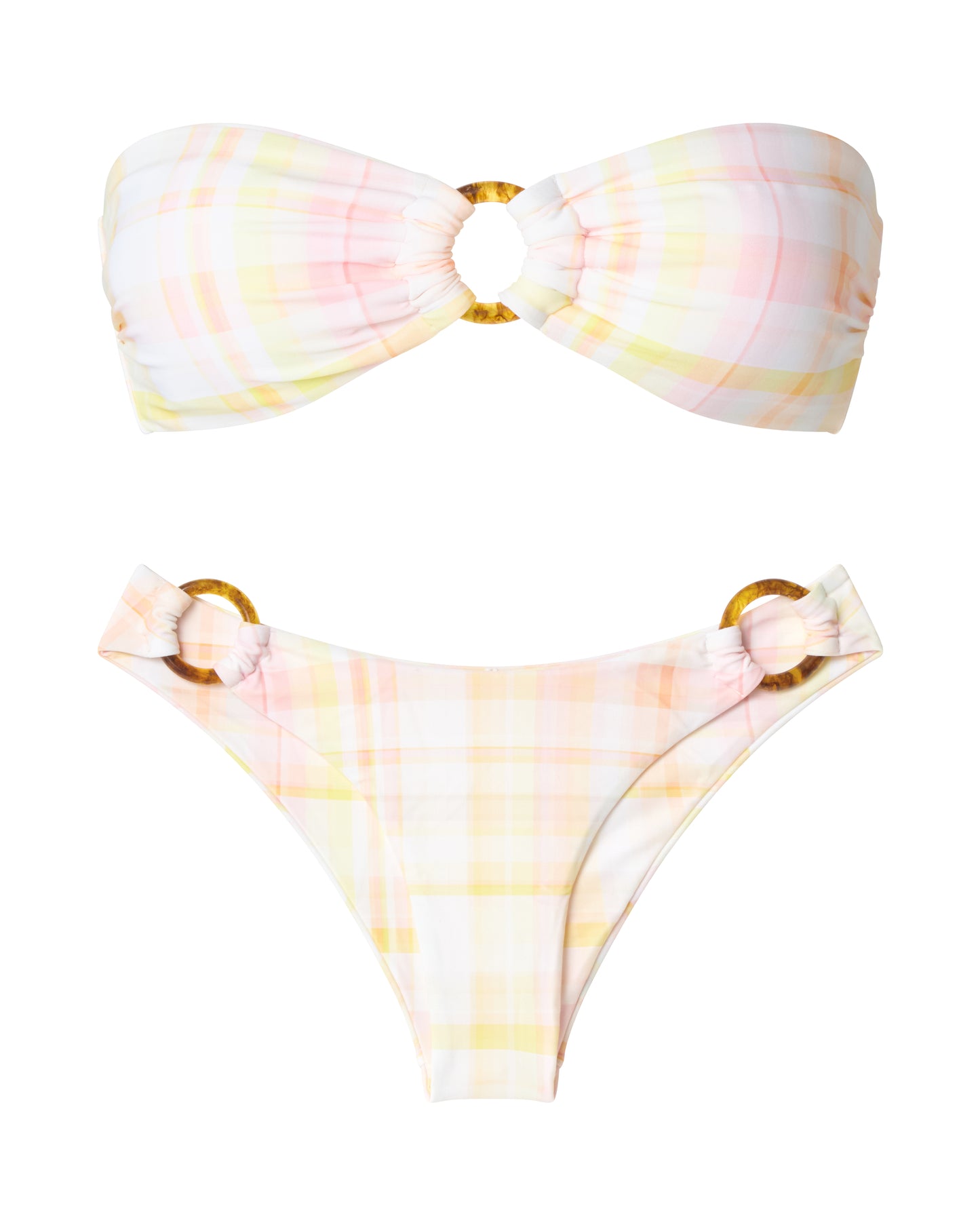 Checkered Pink Bandeau Set