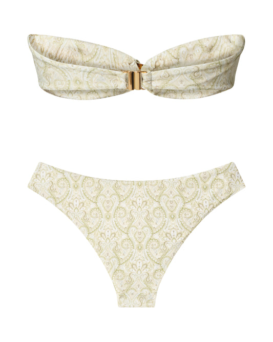 Paisley Green Bandeau Set