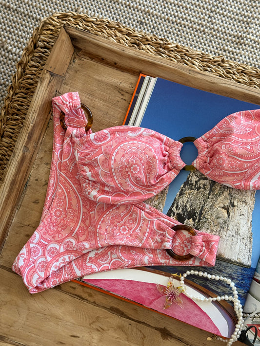 Paisley Pink Bandeau Set - FF Swim Club