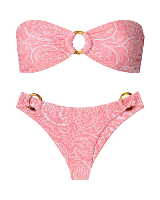 Paisley Pink Bandeau Set