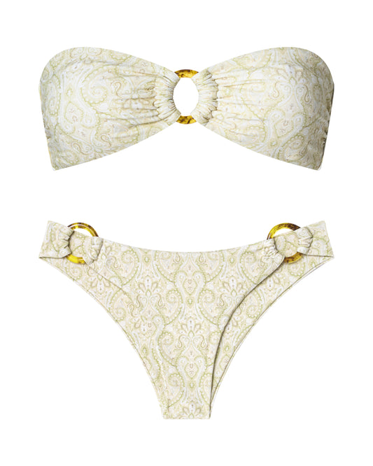 Paisley Green Bandeau Set